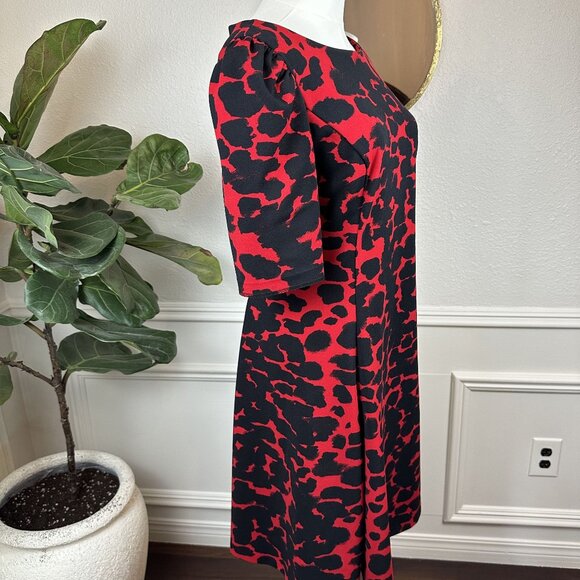 DKNY Leopard Print A-line 3/4 Sleeve Dress – Size 12 - Picture 6 of 14